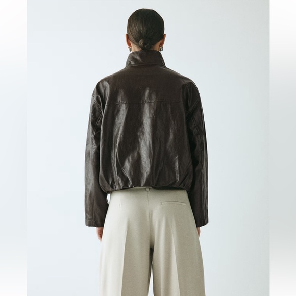 New H&M High-Collar Coated Jacket - Picture 3 of 6